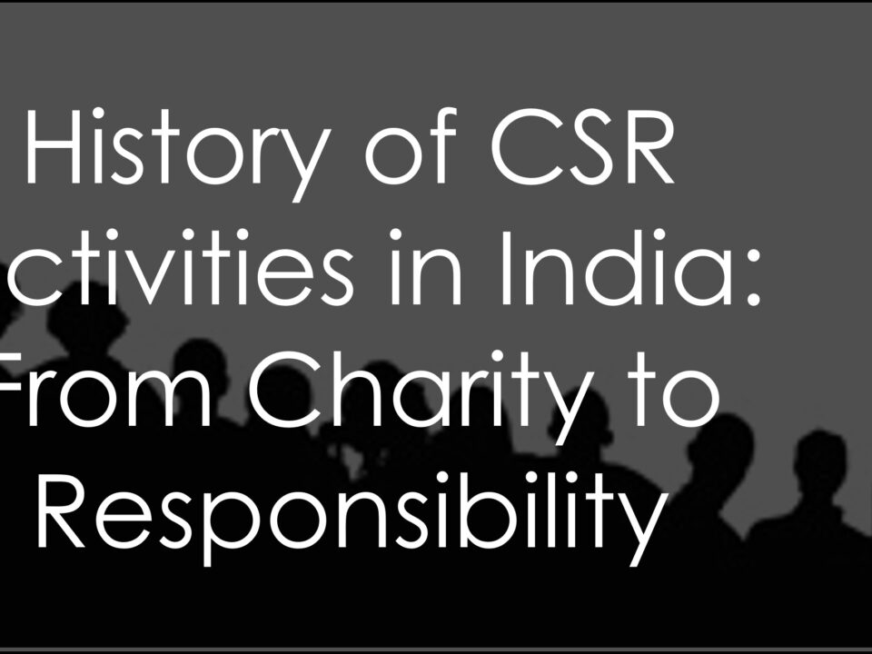 history of CSR activities in India