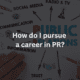 career in pr