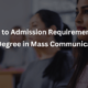 Guide to Admission Requirements for PG Degree in Mass Communication